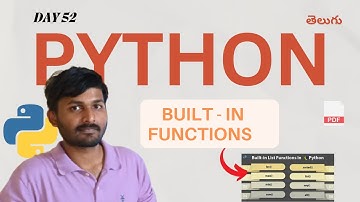Day 52 | 🔥 Python Built-in Functions Explained | min, max, sum, sorted with Examples | python telugu