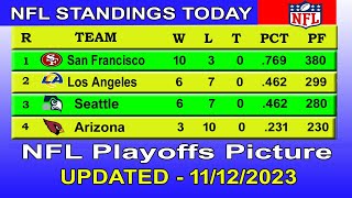 NFL playoffs picture | NFL standings 2023 | nfl standings today 11/12/2023