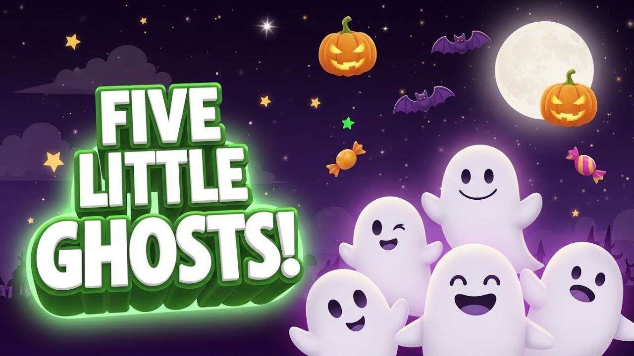 Five Little Ghosts | Spooky Fun Halloween Rhyme for Kids - YouTube