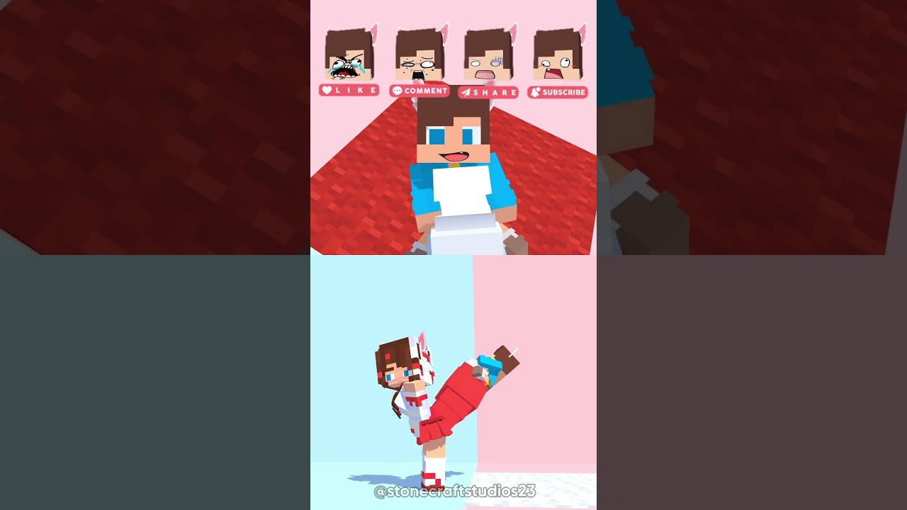 Jj sword Skills:Mobs Gender Reveal(Kitsune)🦊💗 😂-Minecraft Short Animation #trending #shorts