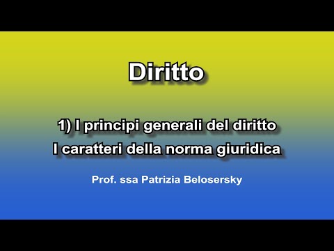 1) I principi generali del diritto   I caratteri della norma giuridica