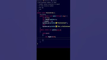 Palindrome Number #Palindrome #code #numbers #forloops #reversenumber #java #dsa
