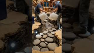 Stunning Epoxy River Floor Installation In Rustic Cabin