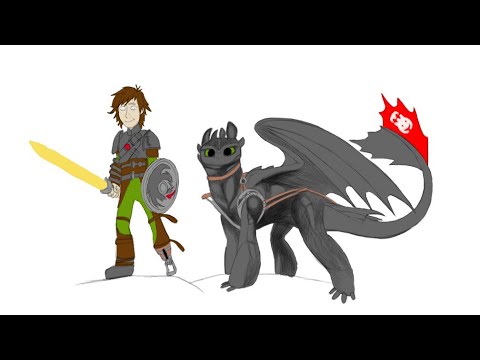 Hiccup and Toothless speed drawing part 1 - YouTube