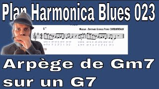 Plan Harmonica Blues 023 - L'accord de Gm7 sur un blues en G7