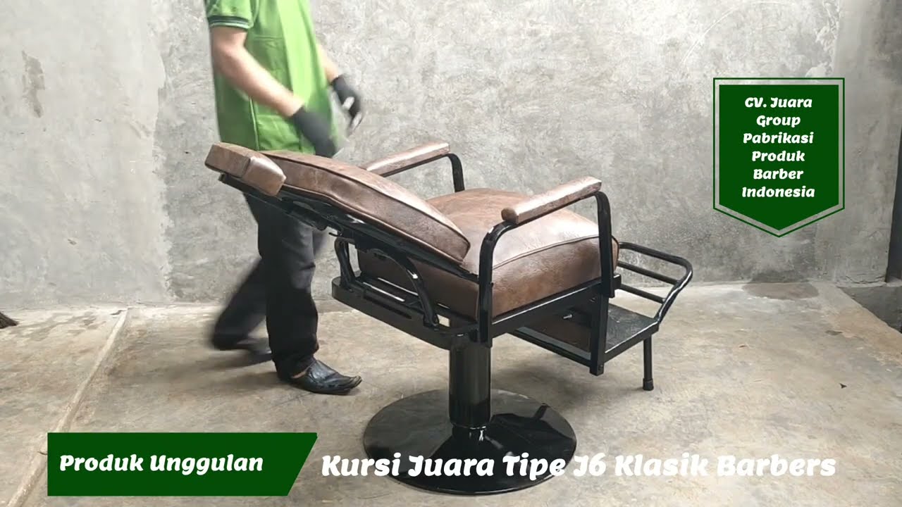 Kursi Juara Tipe J6  Klasik Brown Battle Kursi Barbershop Pangkas Rambut Barber Chair Indonesia