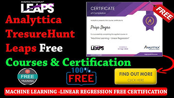Machine Learning Free Course | Analyttica TresureHunt Leaps Free Courses & Certification