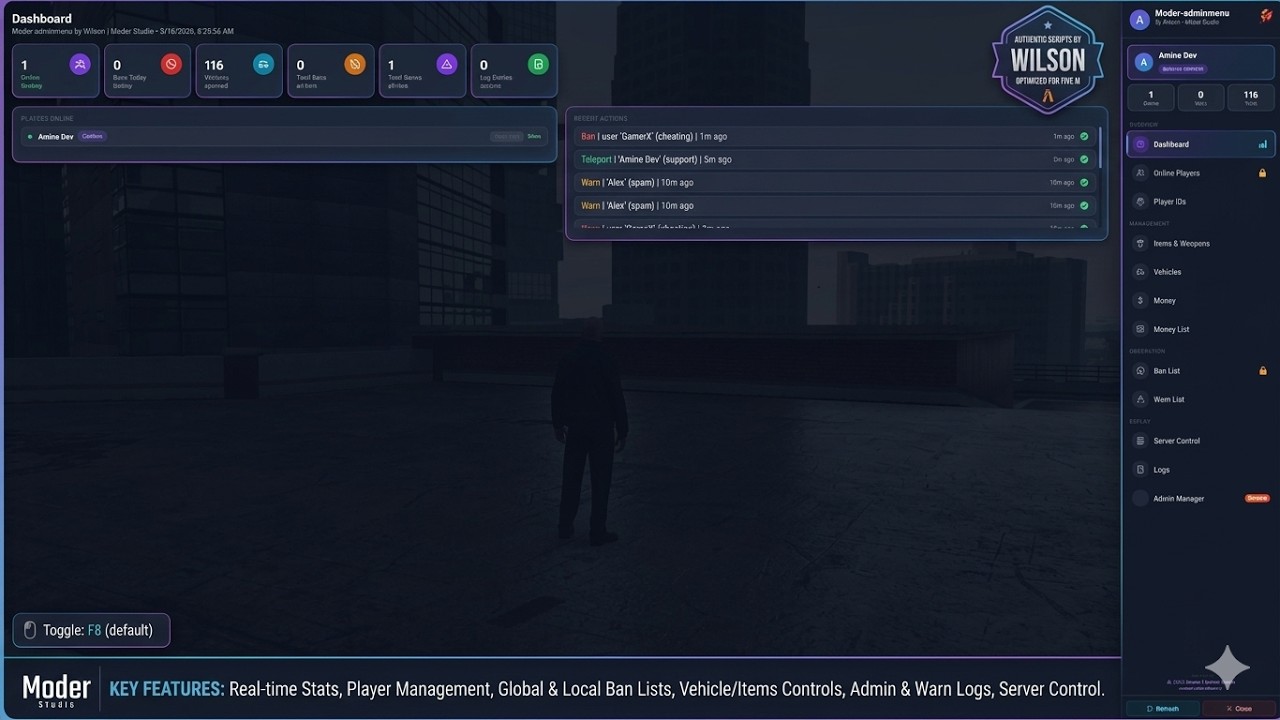Moder Studio Admin Menu script QBcore - YouTube