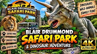 blair drummond safari park and Adventure park | Dinosaurs Full Walking Tour | 4K