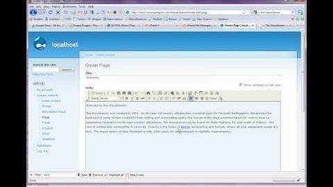 Drupal turorial - adding a page and linking it to a menu