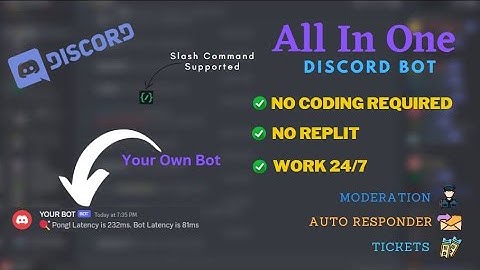 Make Discord Bot Without Coding | 24/7 Hours Online | Free No Replit