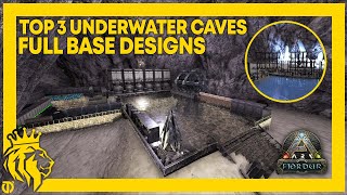 TOP 3 UNDERWATER Caves W/ FULL Base Designs on FJORDUR! | ARK: Survival Evolved