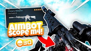 The AIMBOT Scope M4 Class Setup... 30 KILLS! (CoD Warzone)