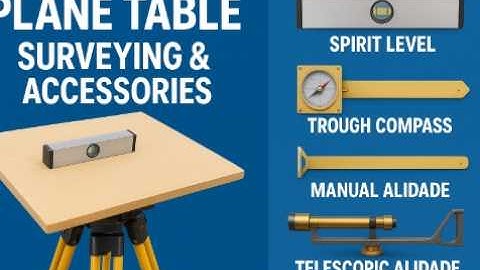 PLANE TABLE SURVEYING & ACESSORIES LIKE   SPIRT LEVEL TROUGH COMPASS ALIDADE BOTH MANUAL & ALIDADE