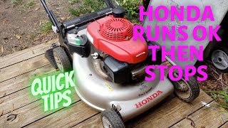 Quick Tip: Honda Mower GCV160 Stops After a Few Minutes