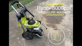 Unbox and Review of Ryobi 3000 psi pressure washer gas powered with Zep Cleaner