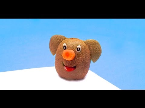 comment-faire-un-chien-kiwi-/-sculpture-de-fruits-pour-les-enfants