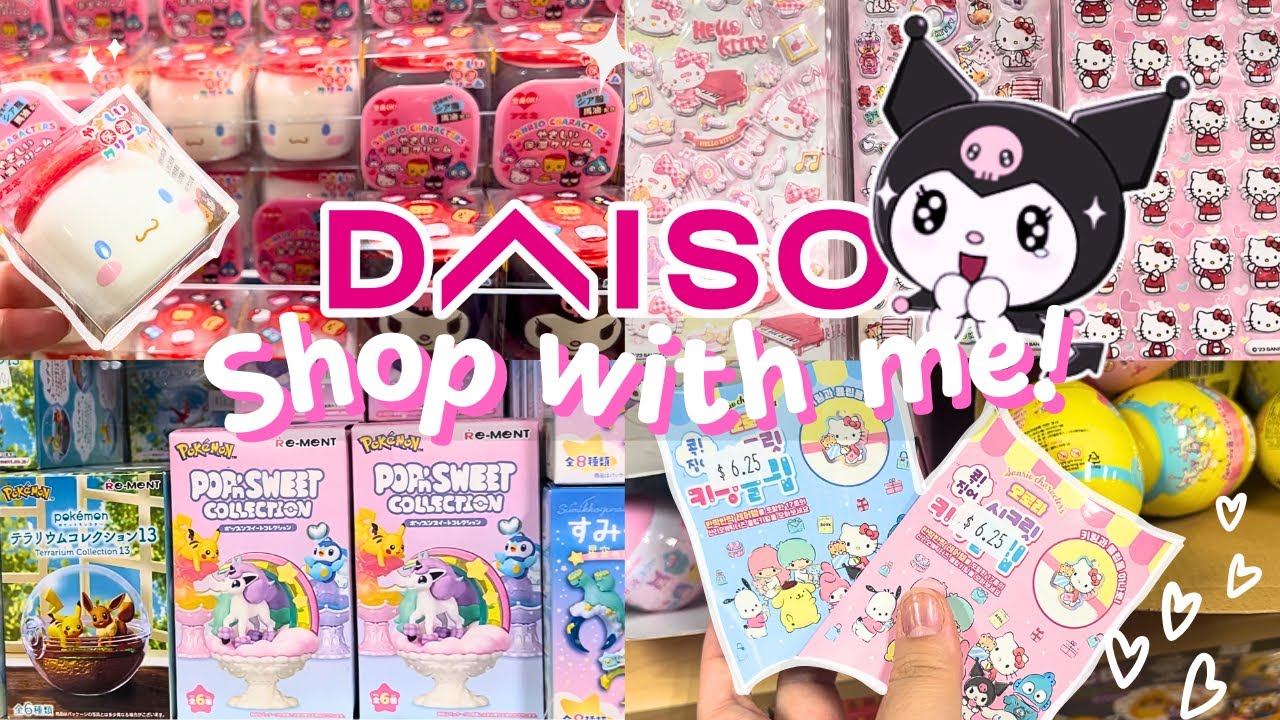 DAISO Sanrio Shopping 💖 [Hello Kitty stationary ♡ Kuromi stickers ♡ kawaii figures & blind bags!]