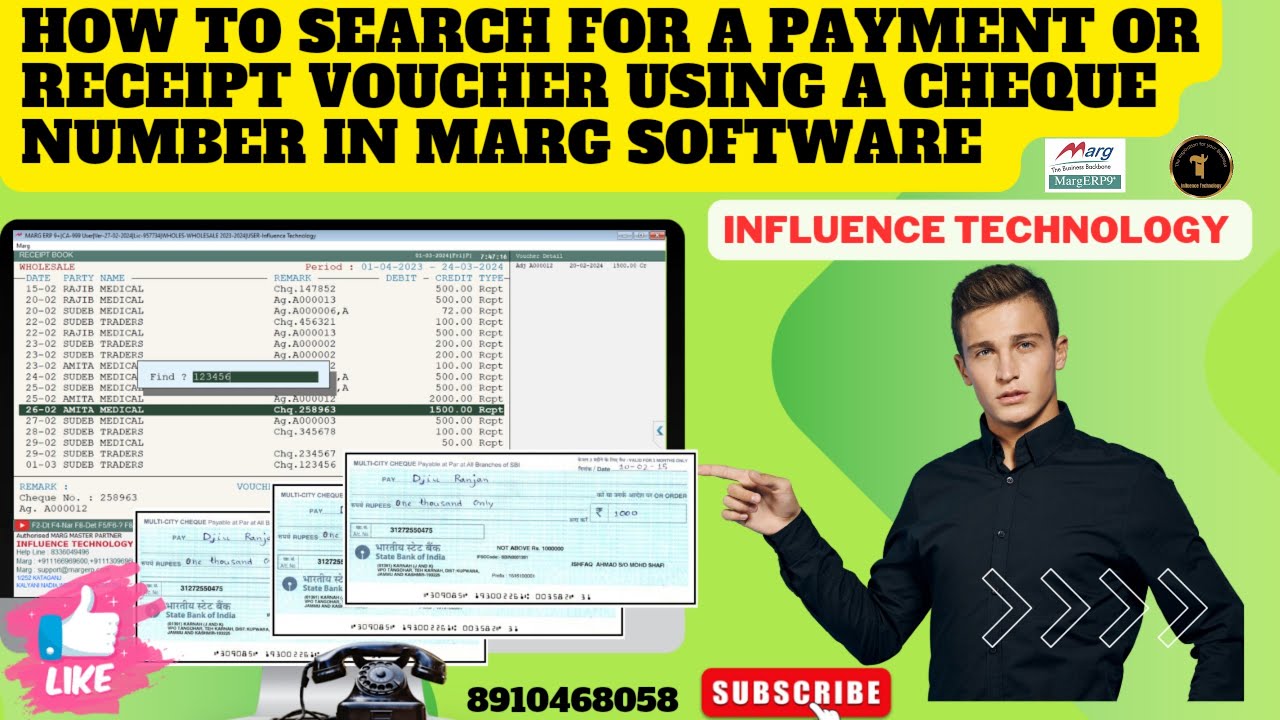 how to easily search for a payment or receipt voucher on Marg ERP ...