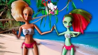 Как сшить РАЗДЕЛЬНЫЙ КУПАЛЬНИК для кукол Monster High, Barbie / Muza Rukodeliya 🌺