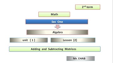 sec one - alg - lesson 2 - adding matrices  - math - second term -