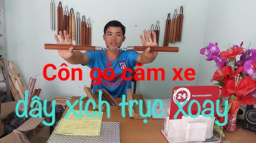 Côn gỗ dây xích trục xoay bọc inox 2 đầu thương hiệu TOANKUNGFU