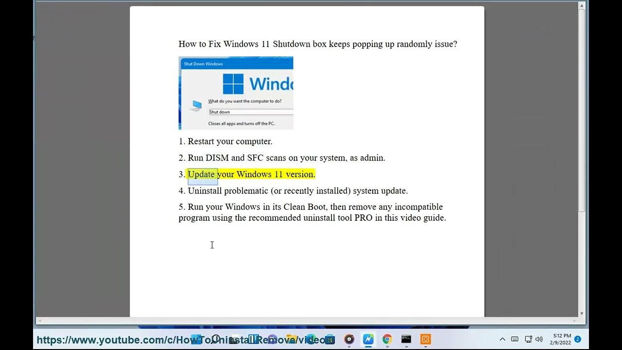 Fix Windows 11 Shutdown box keeps popping up randomly issue YouTube
