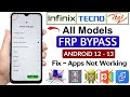 All (Infinix / Tecno / Itel) : GOOGLE/ FRP BYPASS Android 12/13 - Without PC Apps Not Working 2025