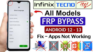 All (Infinix / Tecno / Itel) : GOOGLE/ FRP BYPASS Android 12/13 - Without PC Apps Not Working 2025