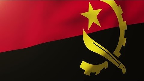 4K Angola flag waving in the wind. Looping sun rises style. Animation loop Stock video