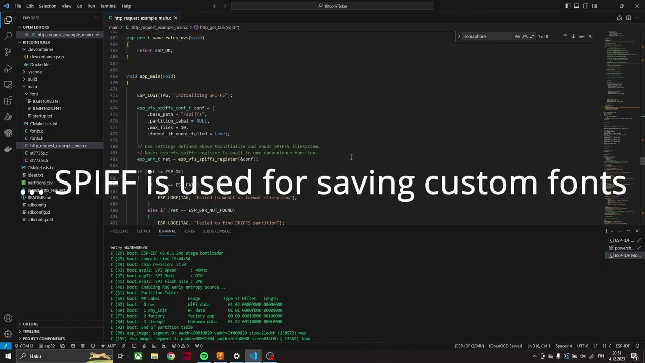 Bitcoin Ticker using ESP32 and ESP-IDF