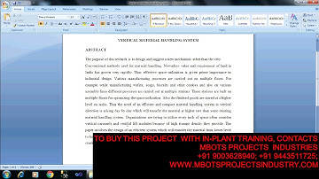 DESIGN & FABRICATION OF VERTICAL MATERIAL HANDLING SYSTEM MECHANICAL PROJECT- MBOTS PROJECT INDUSTRY