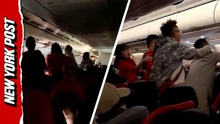 Pengers Fight Mid-Air After Group Of Women Refuse To Stop Talking After Plane Lights Dim