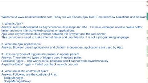 Top 10 Ajax Interview Questions and Answers