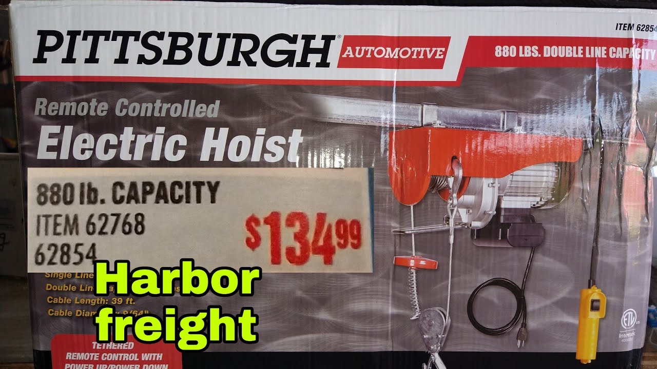 Harbor freight electric hoist install YouTube