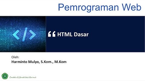 Pemrograman Web #2: HTML Dasar