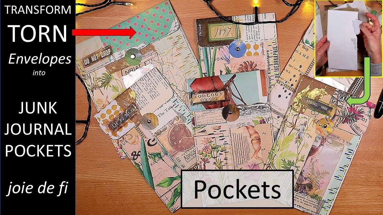 Transform Torn Envelopes Into Junk Journal Pockets ✅ Upcycle Waste Tutorial