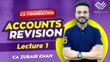 Lecture 1 I CA Foundation Accounts Revision I Accounting Process I by CA Zubair Khan
