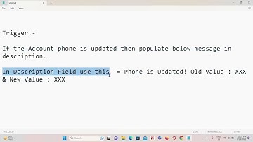 Trigger-3 :- Update Account Description Filed On Phone Field Update || Salesforce