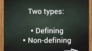 Relative Clauses - Defining and Non-defining.