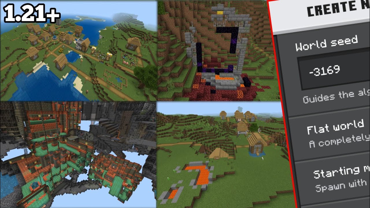 Minecraft Huge Plains Village, Trial Chamber And Ruined Portal Seed ...
