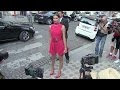 EXCLUSIVE - Lady in red Irina Shayk stuns at the Vogue Party in Paris