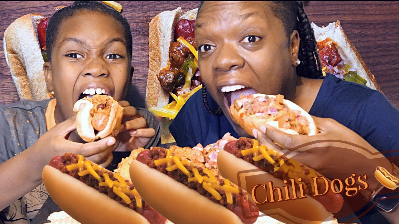 Loaded Turkey Chili Cheese Dog Mukbang 먹방 YouTube