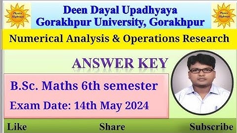 Answer key|| MAT305|| Numerical analysis & Operations Research|| BA BSc Maths 6th sem|| #answerkey