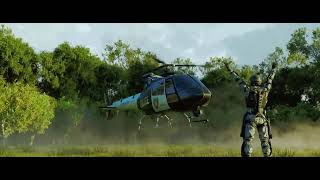 Helicopter landing done in blender and embergen 
