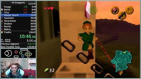 All Dungeons in 1:34:07 on N64 (J) an Ocarina of Time Speedrun
