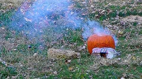slow motion pumpkin explosion!
