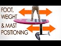 Wing foil foot mast  weight placement guide