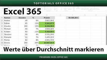 Werte über oder unter dem Durchschnitt markieren | Excel 365 Tutorial