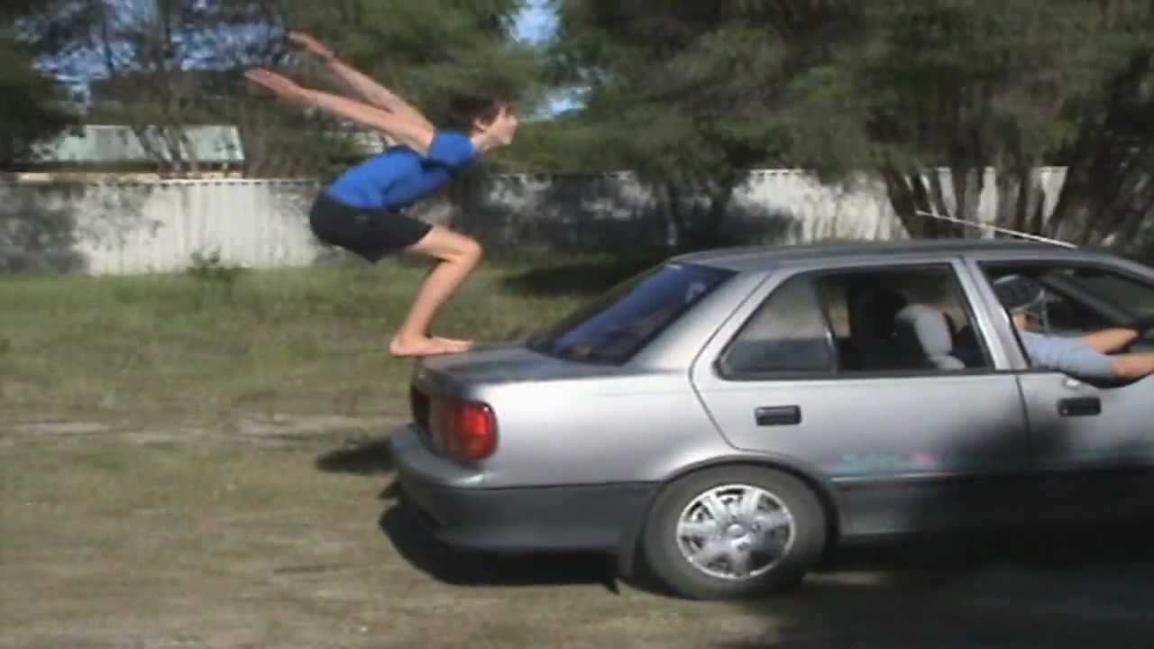 Backflip off a moving car YouTube
